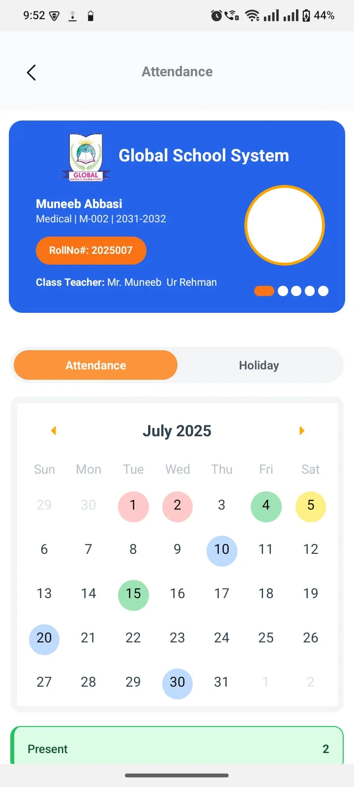 Detailed datesheet with exam day, subject, and time